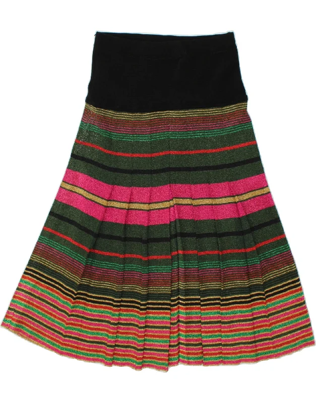VINTAGE Womens A-Line Skirt W32 Large Multicoloured Striped lace skirt intricate