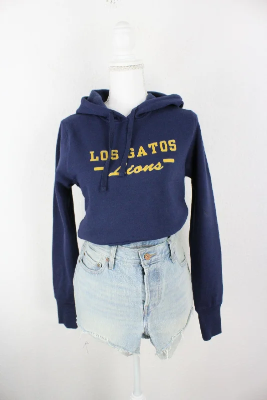 Vintage Los Gatos Lions Hoodie (XS) Hoodie with Slit Hem Functional Movement