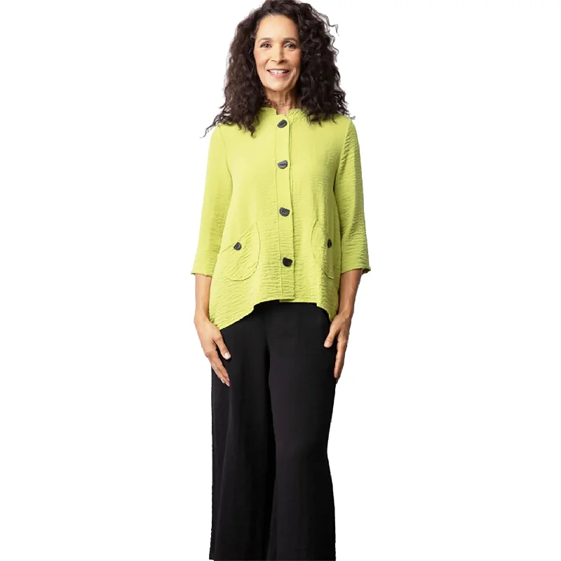 Women's Habitat Express Mandarin Collar Jacket Kiwi Cotton Fabric Linen Fabric Terry Fabric