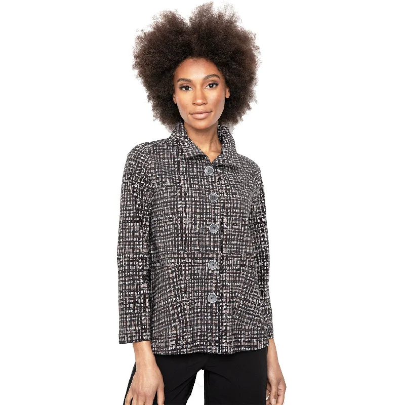 Women's Habitat Easy Swing Jacket Driftwood Print Front Pockets Side Pockets Patch Pockets