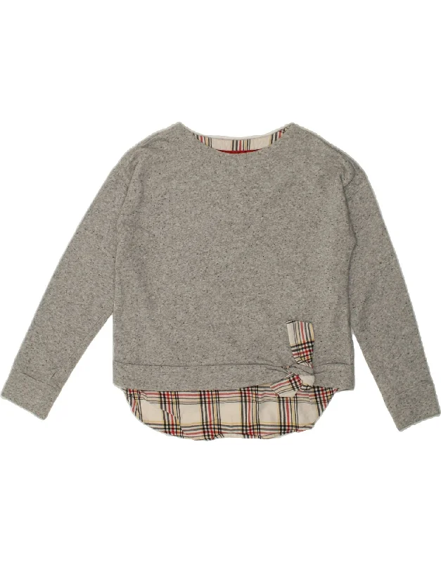 IZOD Womens Sweatshirt Jumper UK 14 Medium Grey Cotton Hoodie with Button Classic Timeless IZOD Womens Sweatshirt Jumper UK 14 Medium Grey Cotton Hoodie with Button Classic Timeless