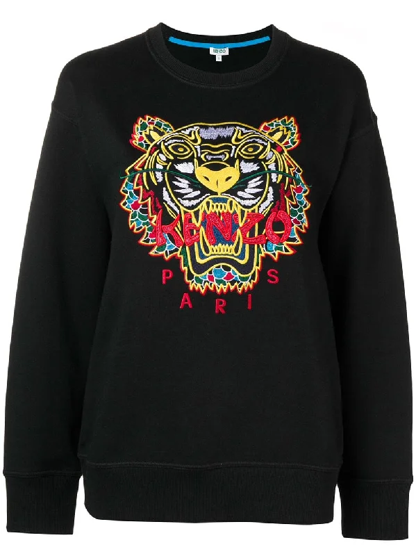 embroidered tiger sweatshirt Hoodie with Full-Zip Functional Layering