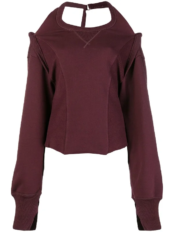 halter neck oversized sweatshirt Hoodie with Mesh Breathable Sporty