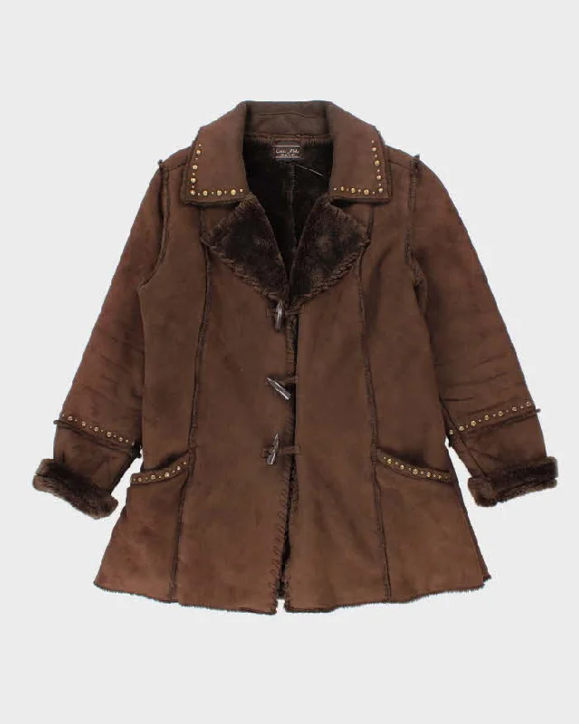 Vintage Y2k 00s Corte Mada Faux Suede Studded Jacket - L Plaid Jacket Tartan Jacket Houndstooth Jacket