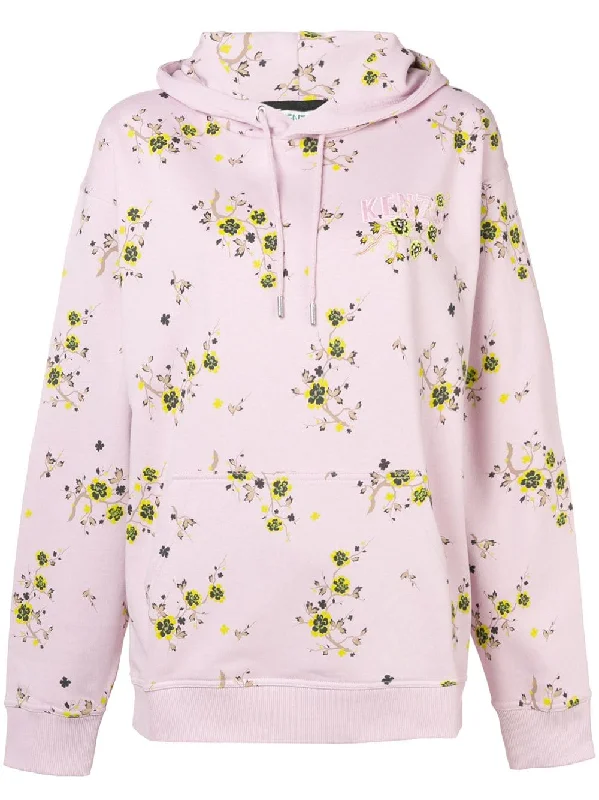 floral hoodie Hoodie with Metallic Shiny Futuristic