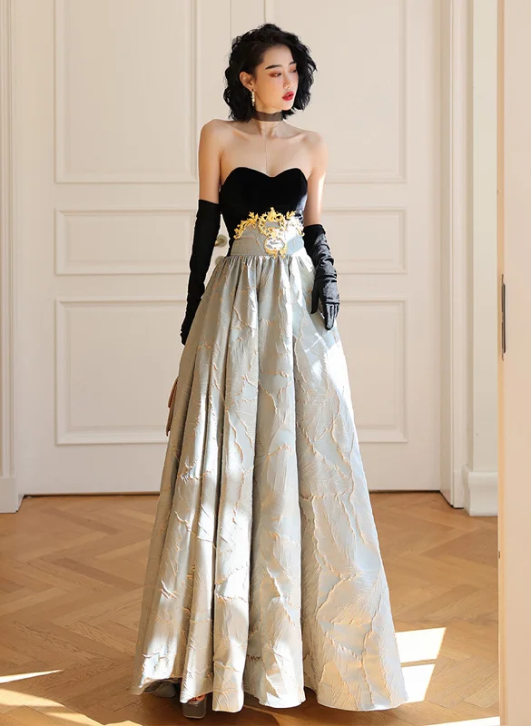 Simple Pretty A-line Sweetheart Long Party Dress, Sweetheart Floor Length Prom Dress Tunics Solid Classic
