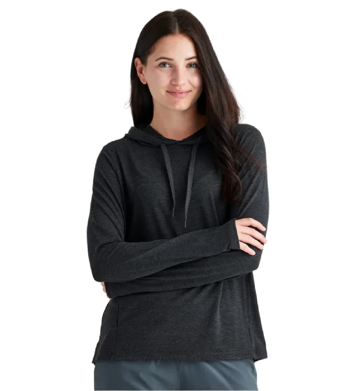 Free Fly - Women's Bamboo Flex Hoodie Hoodie with Hem Contrast Bold Stylish