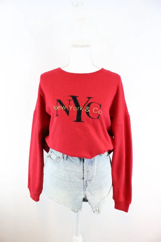 Vintage NYC Sweatshirt (L) Hoodie with Double Zipper Versatile Adjustable