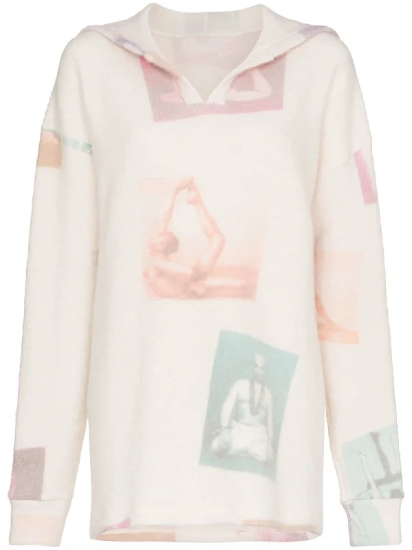 Technicolour Yogis print cashmere blend hoodie Hoodie with Contrast Stitching Detailed Premium Technicolour Yogis print cashmere blend hoodie Hoodie with Contrast Stitching Detailed Premium