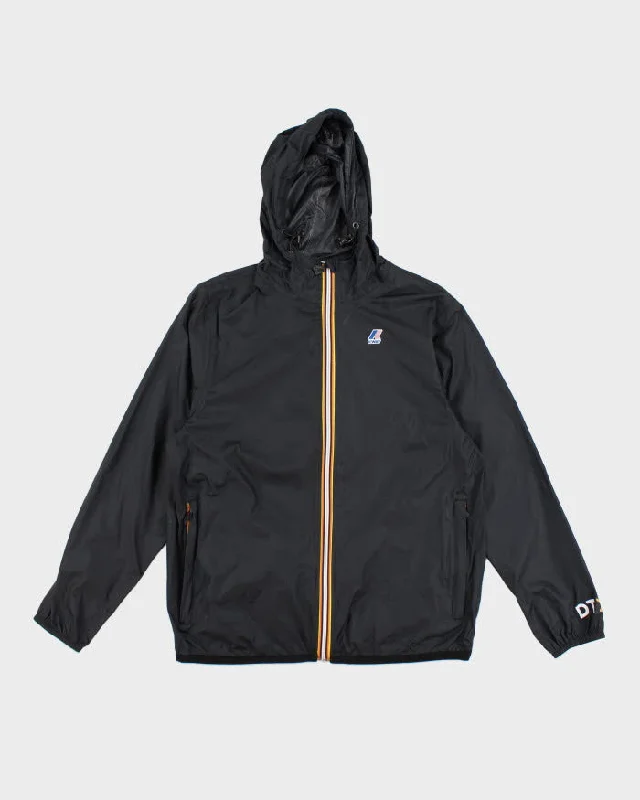 K-Way Black Women's Lightweight Anorak Jacket - L Notch Collar Jacket Peter Pan Collar Jacket Cowl Neck Jacket K-Way Black Women's Lightweight Anorak Jacket - L Notch Collar Jacket Peter Pan Collar Jacket Cowl Neck Jacket