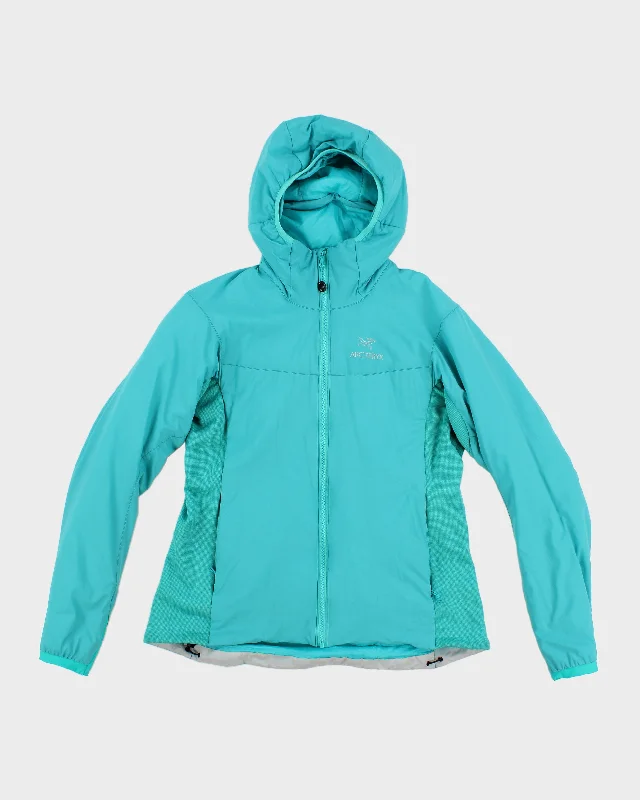Womens Turquoise Arc'teryx Hooded Winter Jacket - L Rayon Fabric Velvet Fabric Corduroy Fabric