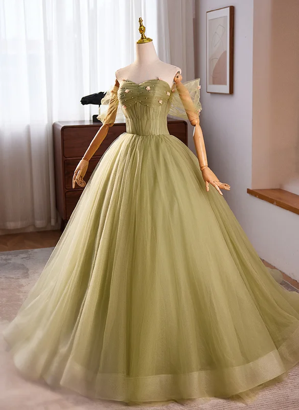 Light Green Sweetheart Tulle Long Formal Dress, Light Green Prom Dress Party Dress Tunics Vintage classic