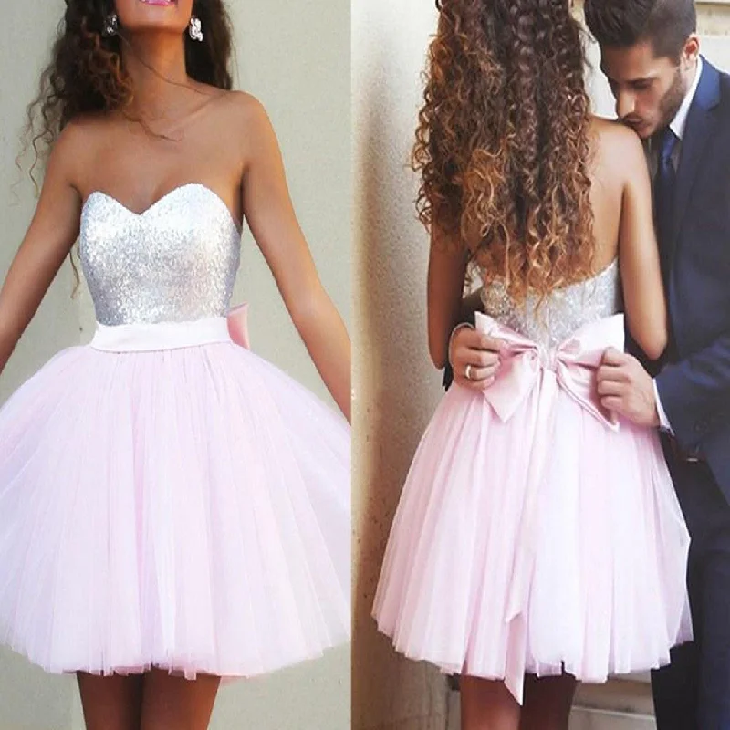 popular sparkly sweetheart mismatched cute casual graduation homecoming prom dresses, BD00145 Tunics Evening elegant