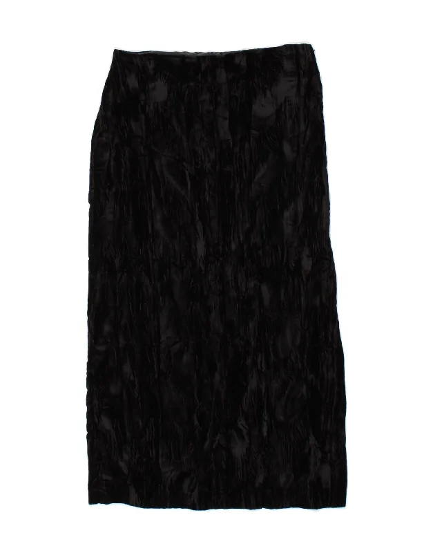 VINTAGE Womens Maxi Skirt W32 Large  Black cashmere skirt fine