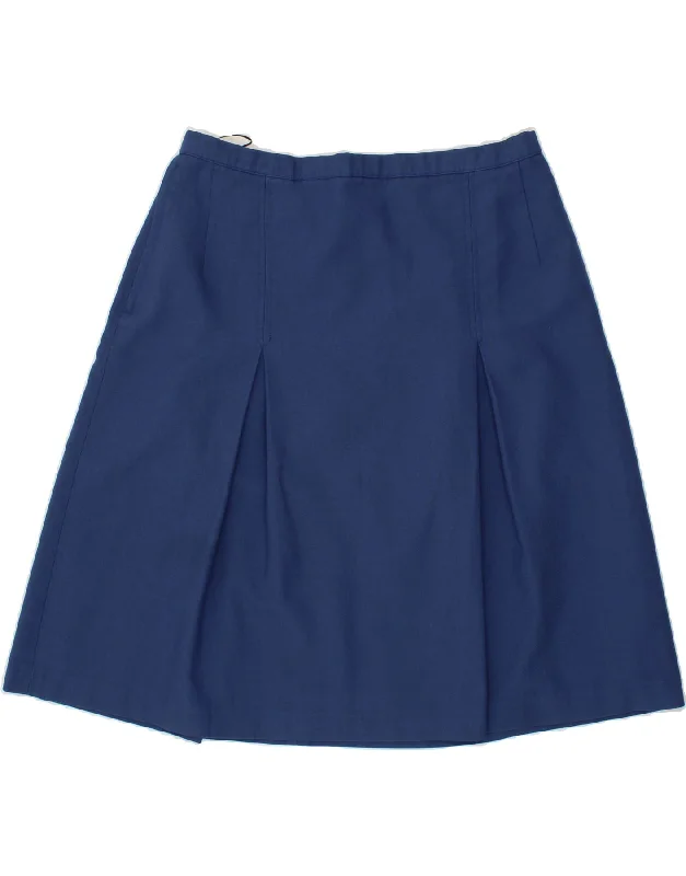 HUNTER Womens A-Line Skirt UK 16 Large W32 Navy Blue Polyester lace skirt elegant