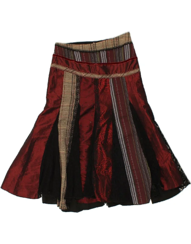 DES FILLES A LA VANILLE Womens Trumpet Skirt EU 40 Medium W30  Burgundy ribbed skirt waist