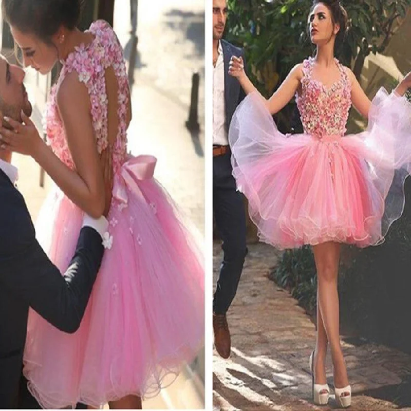 Blush pink appliques lovely casual freshman graduation homecoming prom dress,BD0054 Tunics Designer luxury