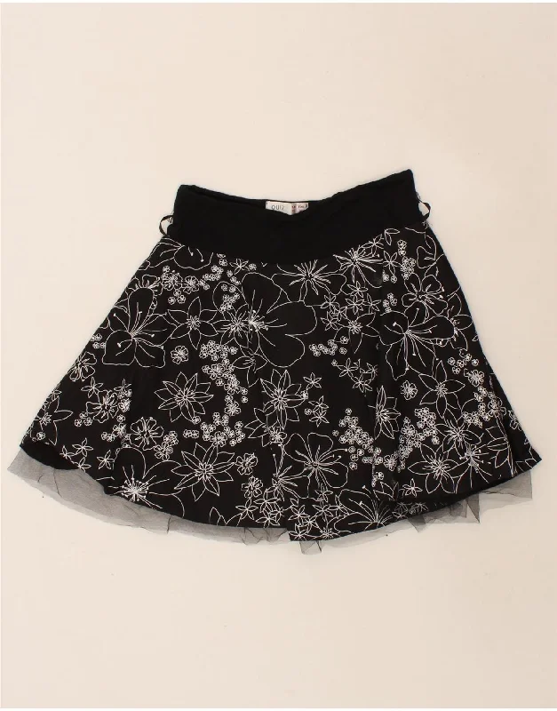 QUIZ Womens Mini Skirt UK 10 Small W27  Black Floral lace skirt feminine