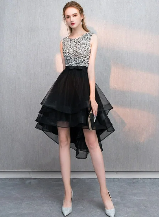 Sequins and Tulle High Low Cute Prom Dress Party Dress, High Low Formal Dresses Tunics Office stylish