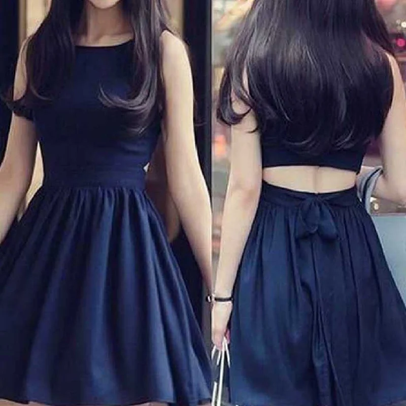 Short black two pieces unique simple tight popular teens homecoming prom dress,BD0021 Shift Classic Vintage