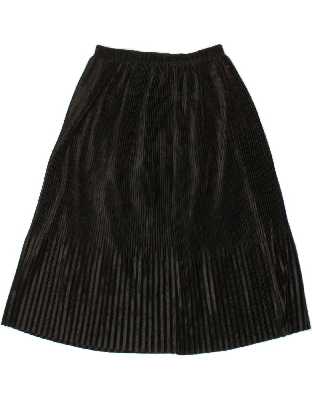 VINTAGE Womens Corduroy A-Line Skirt W30 Medium  Black breathable skirt fabric