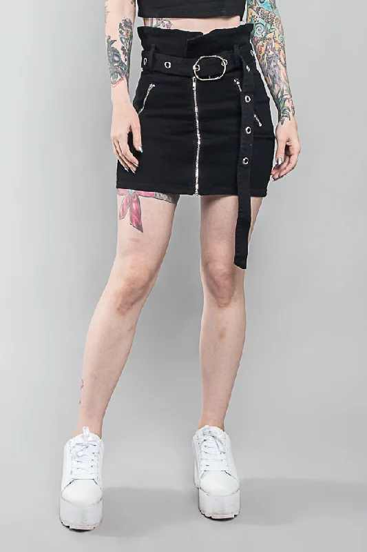 Zippered Skirt with Buckle lace skirt elegant