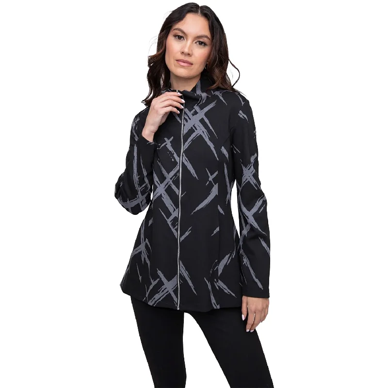 Women's Liv by Habitat Stella Jacket Black Jacquard Front Pockets Side Pockets Patch Pockets