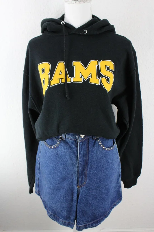 Vintage Black BAMS Hoodie (M) Hoodie with Tie-Dye Psychedelic Retro