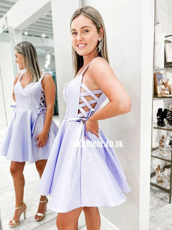 Simple Satin A-line Sweetheart Homecoming Dress, FC6128 Floral Print girly