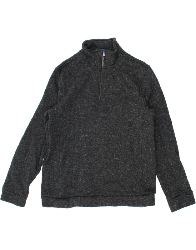MOUNTAIN WAREHOUSE Womens Zip Neck Sweatshirt Jumper UK 12 Medium Grey Hoodie with Contrast Stitching Detailed Premium