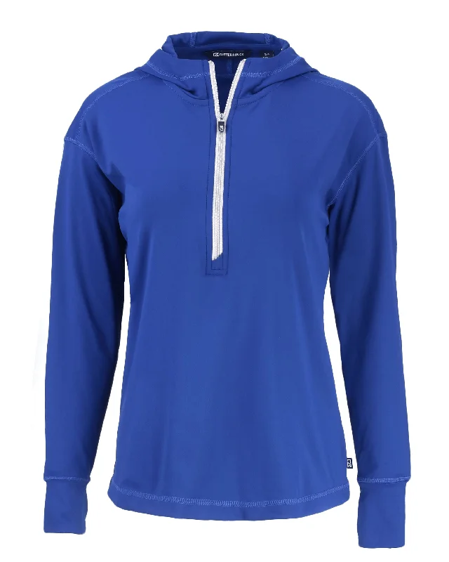 Cutter & Buck - Women's Daybreak Recycled Half-Zip Hoodie Hoodie with Hem Embroidery Detailed Premium