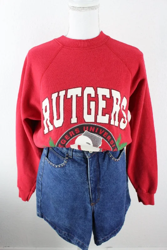 Vintage Tultex Rutgers Sweatshirt (L) Hoodie with Button Classic Timeless