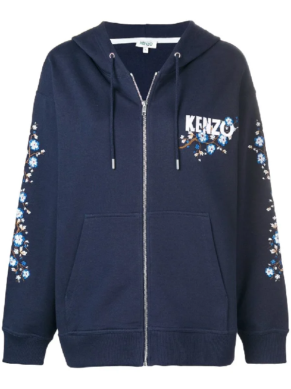 Cheongsam Flower zipped hoodie Hoodie with Illustration Artistic Creative