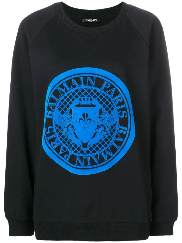 logo print sweatshirt Hoodie with Typography Text Message