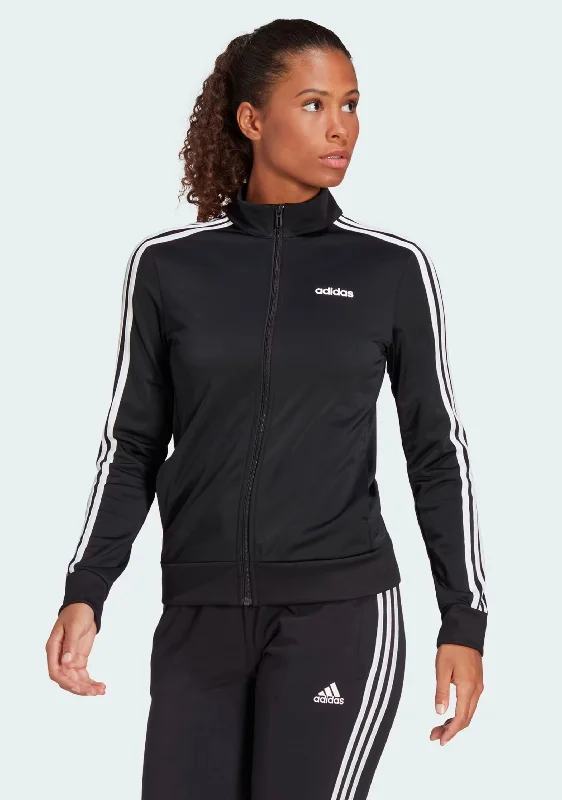 Adidas Womens D2M 3 Stripe Track Jacket <br> EI5529 Fitted Jacket Loose Jacket Oversized Jacket