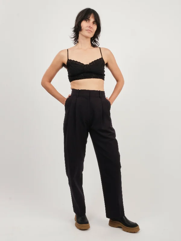 Darkest Navy Sperro Double Pleat Pant Modern Stretch Trousers