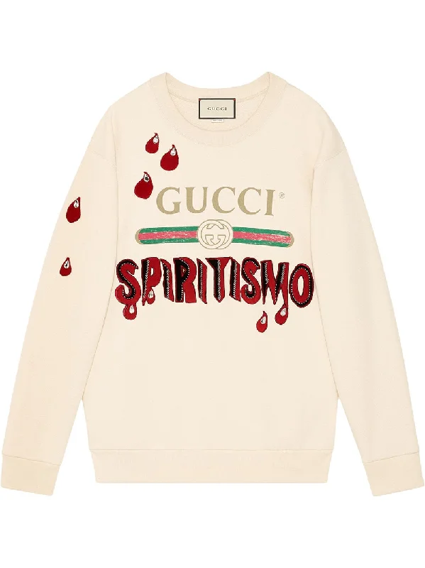 Gucci logo "Spiritismo" sweatshirt Hoodie with Drop Shoulder Relaxed Streetwear