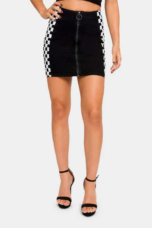 Checkered Striped Skirt corduroy skirt cozy