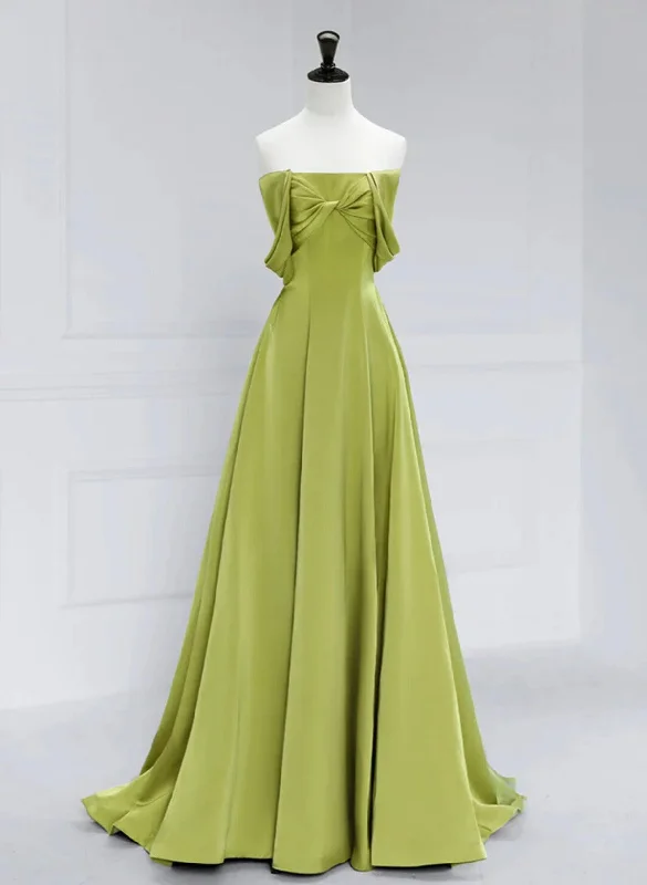 A-line Green Long Formal Dress Prom Dress, Green Floor Length Party Dress Tunics Plaid country