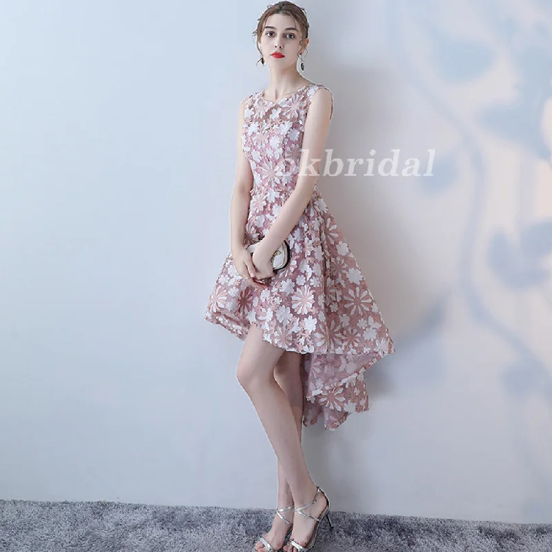 High Low Homecoming Dress, Tulle Homecoming Dress, Sleeveless Homecoming Dress, Applique Junior School Dress, Wonderful Homecoming Dress, LB0903 Shift Classic Vintage