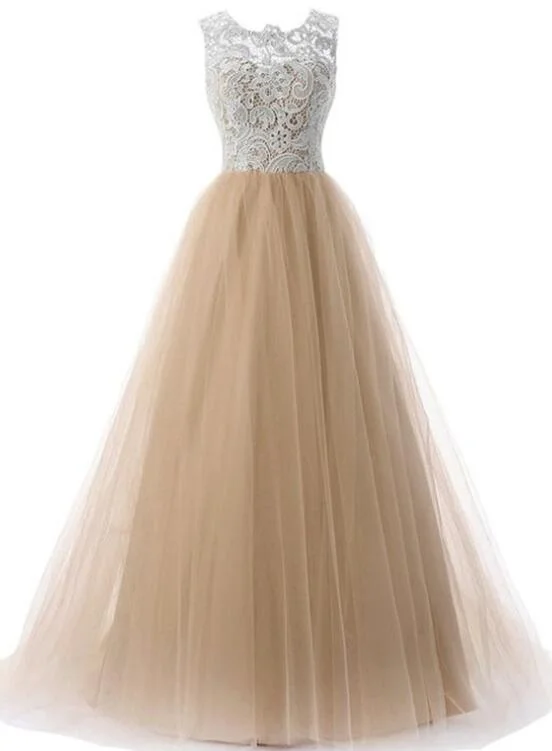 Lace and Tulle Elegant Formal Gowns , Beautiful A-line Party Dress sweetheart Neckline Romantic