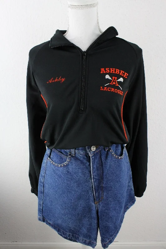 Vintage Black Lacrosse Sweatshirt (L) Hoodie with Emblem Brand Identity