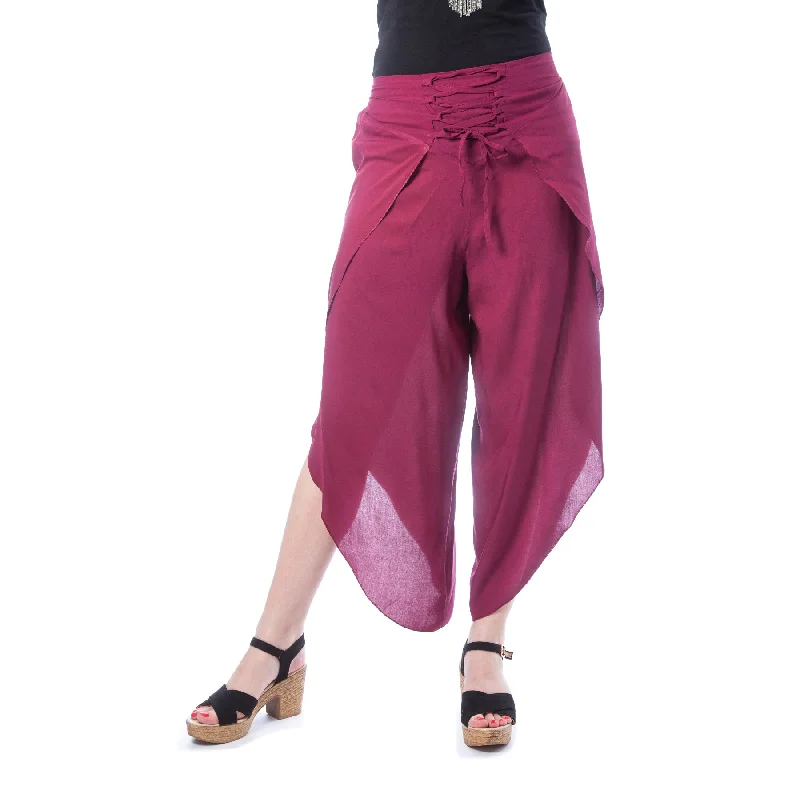 AKAYLA PANTS - PURPLE Trendy Wide-Legged Trousers