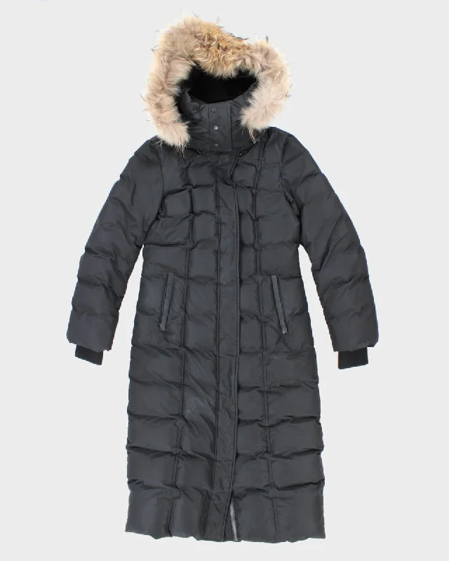 Mackage Long Hooded Puffer Jacket - M Boat Neck Shawl Collar Notched Collar