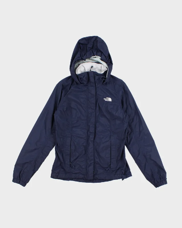 The North Face Navy Light Hooded Jacket - XS Welt Pockets Slit Pockets Flap Pockets