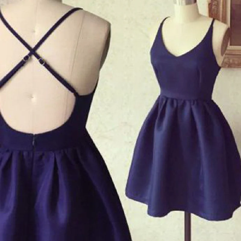 Short cheap simple blue cross freshman homecoming prom gown dress,BD0084 Tunics Sophisticated sleek