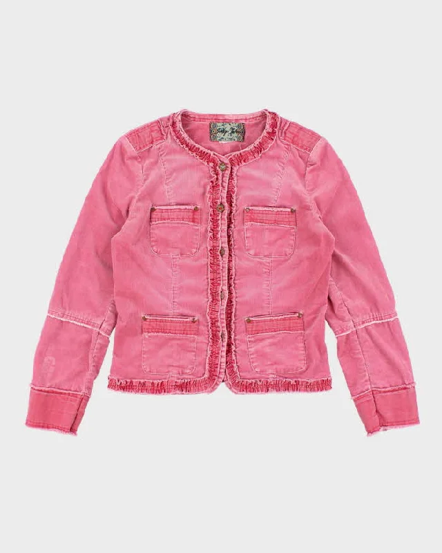 Vintage Y2k 00s Indigo Palms Pink Corduroy Jacket - M Stand-Up Collar Roll-Neck Collar Turtle Neck Vintage Y2k 00s Indigo Palms Pink Corduroy Jacket - M Stand-Up Collar Roll-Neck Collar Turtle Neck