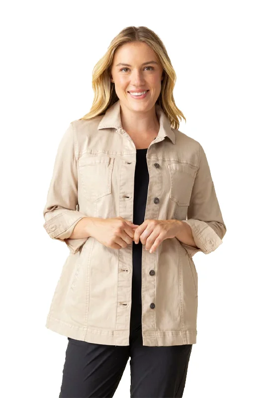 Women's Habitat Stretch Denim Boyfriend Jacket Oatmeal Ribbed Jacket Pleated Jacket Ruffled Jacket Women's Habitat Stretch Denim Boyfriend Jacket Oatmeal Ribbed Jacket Pleated Jacket Ruffled Jacket