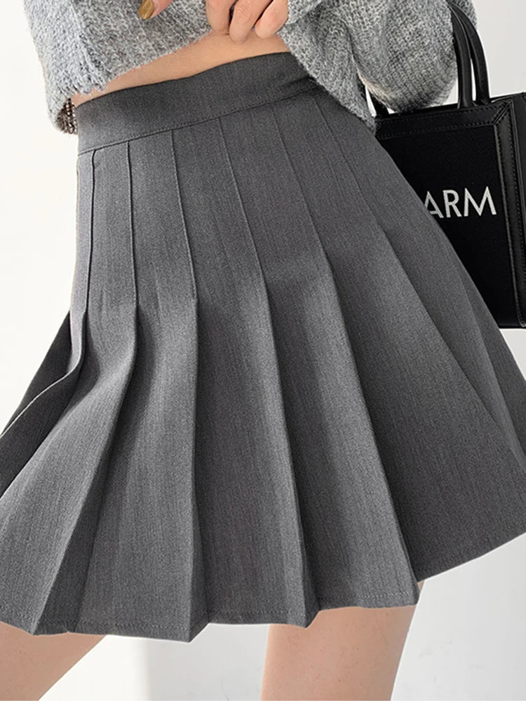 2024 Summer Women High Waist Pleated Skirt A-line Plaid Sexy Mini Skirts Preppy Uniform Tennis Skirts for Girls Black White chiffon skirt airy