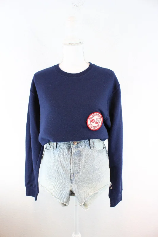 Vintage Blue Scout Goodwill Sweatshirt (M) Hoodie with Velcro Closure Adjustable Secure